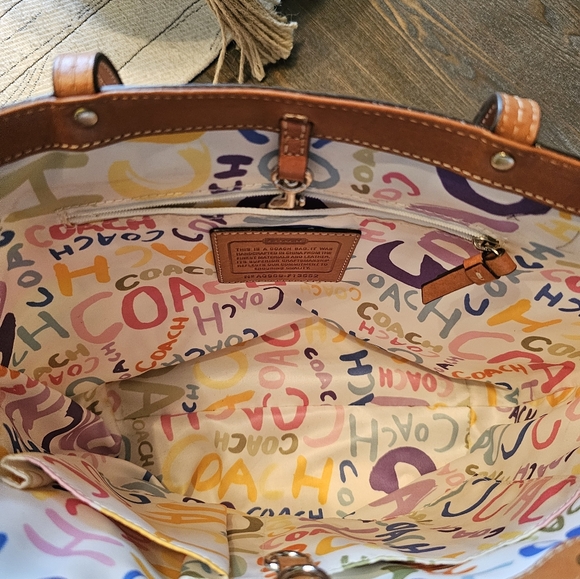 Coach• Hampton Pastel Reverseable Tote with British Tan Leather - Picture 10 of 13